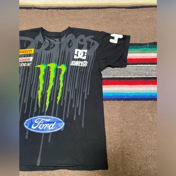 KEN BLOCK 43 OFFICIAL MONSTER FORD T SHIRT GYMKHANA RACING RALLY 2 SIDED VINTAGE
